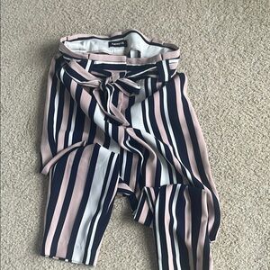 Striped High-Waisted Pants